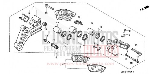 ETRIER DE FREIN ARRIERE XL1000VY de 2000